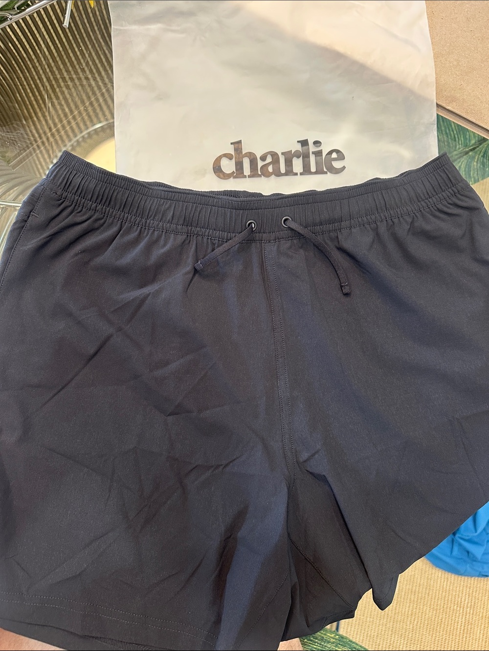 NWT Charlie by MZ Black Athletic Drawstring Sport Short